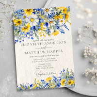 Elégant Dusty Fleur sauvage Jaune Boho Mariage