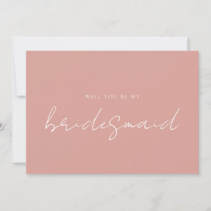 Invitation Elégant Dusty Rose Bridesmaid Proposition