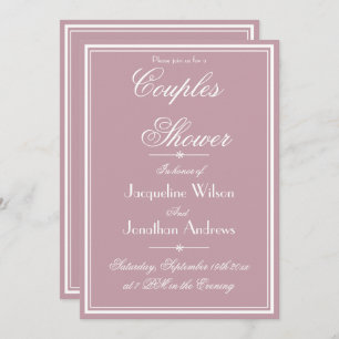 Invitation Élégant Dusty Rose Chic Script RSVP Couples Douche
