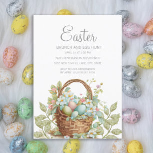 Invitation Elegant Easter Basket Brunch Egg Hunt