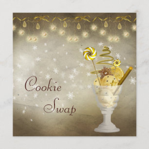 Invitation Élégant échange de biscuits de Noël