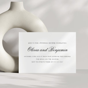Invitation Élégant écriture noir et blanc mariage formal Show