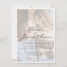 Élégant Effet de Vélin Faux Photo de Mariage