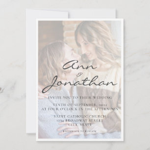 Invitation Élégant effet Vellum Faux Mariage photo