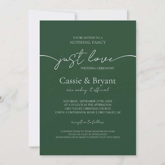 Invitation Élégant Emerald Green Mariage photo moderne (Devant)