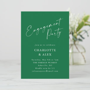 Invitation Élégant Emerald Green Script Party