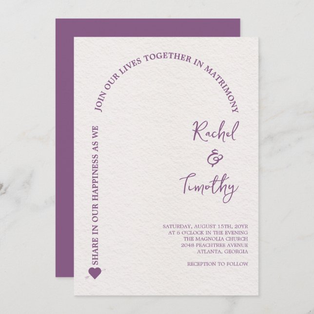 Invitation Élégant encadré dans la foi Mariage rose chaud (Devant / Derrière)