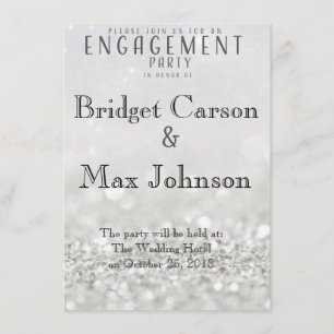 Invitation Elegant Engagement Party//Argent