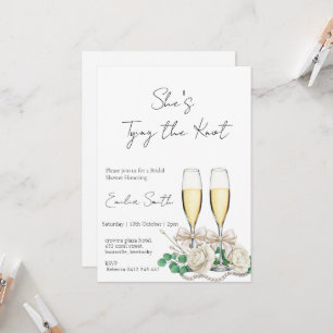 Invitation Élégant enterrement de vie de jeune fille Champagn