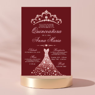 Invitation Elégant espagnol Quinceañera Mis province Bourgogn