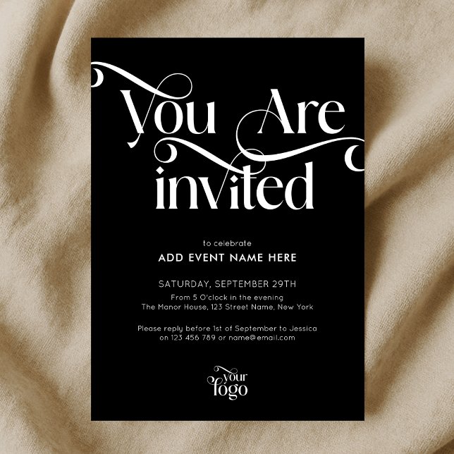 Invitation Élégant et chic gala d'affaires de script moderne (Créateur téléchargé)