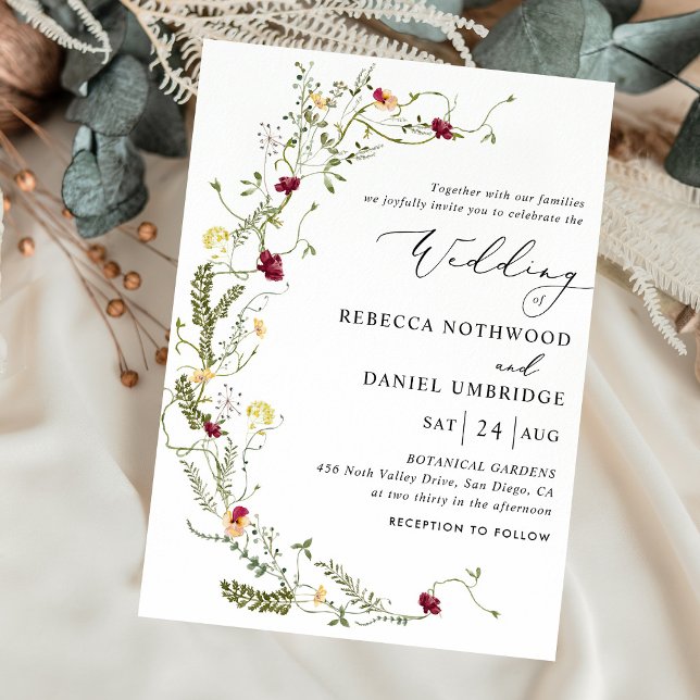 Invitation Elégant et chic Mariage Fleurs Delicate (Créateur téléchargé)