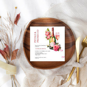 Invitation Élégant et chic pétales et Fête des mariées de pou