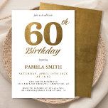 Invitation Élégant et de luxe classique faux or 60e anniversa<br><div class="desc">L'invitation à la célébration Jubilee de diamant moderne présente un design avec des éléments minimalistes et classiques. L'effet de feuille d'or donne au design plus luxueux style donne le ton parfait pour cette occasion d'étape, qui est idéalement applicable à vos invités invitations à l'événement d'organisation et la fête. Le modèle...</div>