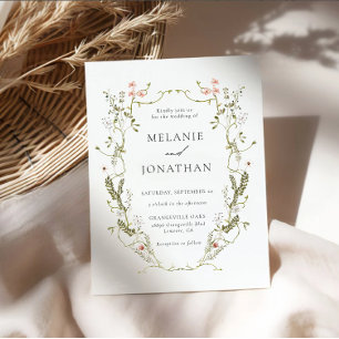 Invitation Élégant et délicat Mariage de couronnes florales