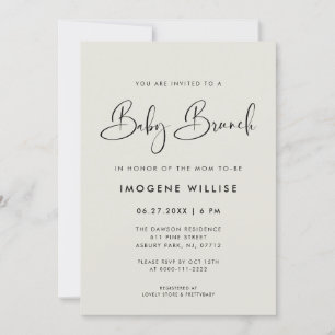 Invitation Elégant et moderne Lumière Sage Vert Bébé Brunch