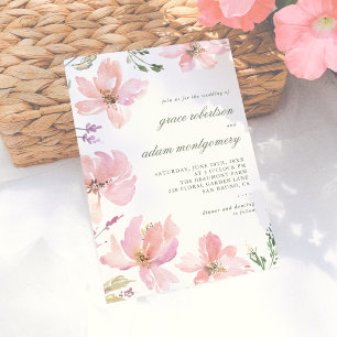 Invitation Elégant et moderne Mariage floral de printemps