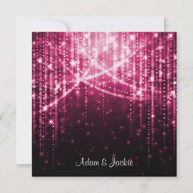 INVITATION ÉLÉGANT ET MODERNE MARIAGE SPARKLE ROSE (Devant)