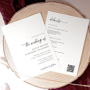 Invitation Élégant et Simple Écriture Manuscrite Tout-en-un M