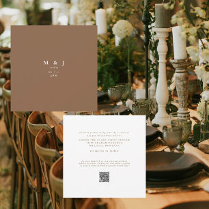 Invitation Élégant et simple mariage moderne marron carré