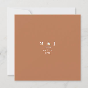 Invitation Élégant et simple mariage moderne terracotta carré