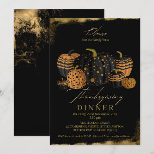 Invitation Élégant et sophistiqué  Thanksgiving de citrouille