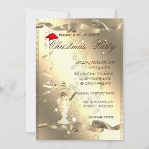 Invitation Élégant, Étincelle, Soirée de Noël d'entreprise,