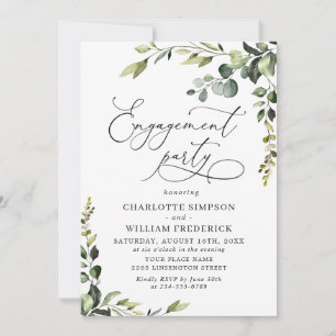 Invitation Elégant Eucalyptus Aquarelle PARTICIPANT