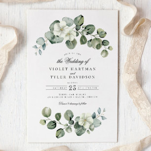 Invitation Elégant Eucalyptus Feuille Arc Mariage de verdure