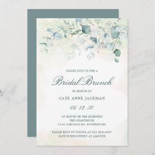 Invitation Elégant Eucalyptus Green Bridal Brunch