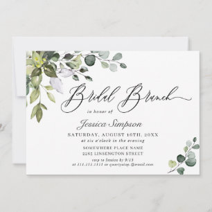 Invitation Elégant Eucalyptus Green Bridal Brunch