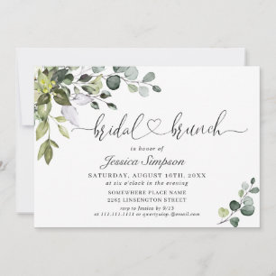 Invitation Elégant Eucalyptus Green Bridal Brunch