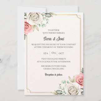 Invitation Elégant Eucalyptus Mariage simple