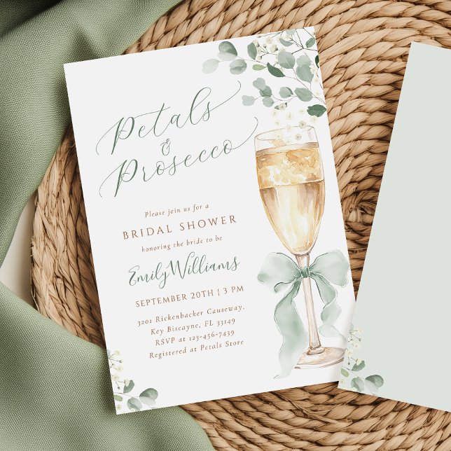 Invitation Elegant Eucalyptus Prosecco Bridal Shower (Créateur téléchargé)