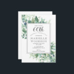 Invitation Elégant Eucalyptus verdure 60e anniversaire<br><div class="desc">Une élégante invitation à la fête du 60e anniversaire avec,  une végétation botanique luxuriante d'eucalyptus accompagnée d'une typographie classique gravée en visage ouvert.</div>