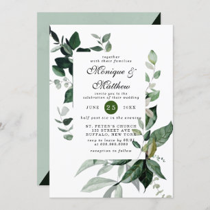 Invitation Elégant Eucalyptus Verdure Airy Rustic Mariage