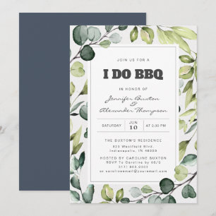 Invitation Elégant Eucalyptus Verdure I Do BBQ Party