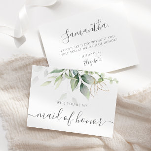 Invitation Elégant Eucalyptus Verdure Maid Of Honor Propositi