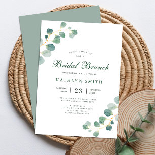 Invitation Elégant Eucalyptus verdure Mariage Brunch nuptial