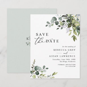 Invitation Elégant Eucalyptus Verdure Mariage Enregistrer la