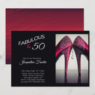Invitation Élégant Fabuleux 50 talons hauts Éclairage rouge G