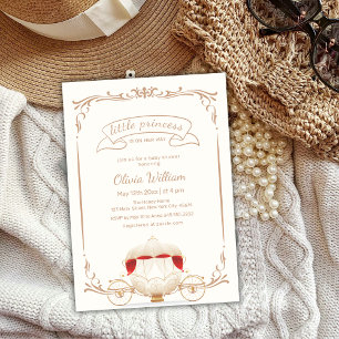 Invitation Elégant Fairytale Princess Carriage Baby shower