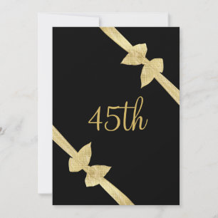 Invitation Elégant Faux Gold Bows 45e anniversaire