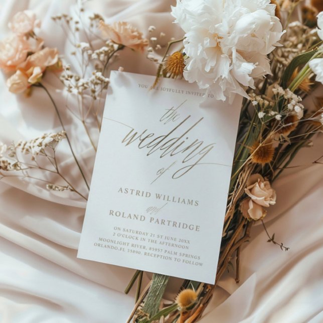 Invitation Elégant Faux Gold Calligraphie le Mariage de (Créateur téléchargé)