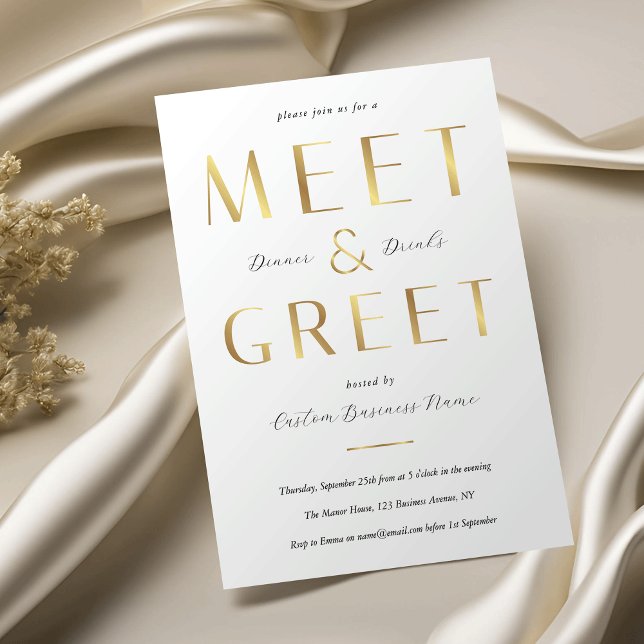 Invitation Elegant Faux Gold Meet & Greet Corporate Business (Créateur téléchargé)