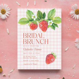 Invitation Élégant Fête des mariées rose fraise Brunch