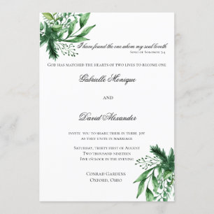 Invitation Elégant Feuille d'aquarelle