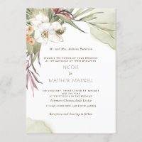 Élégant Feuille de palmier vert Mariage fleuri