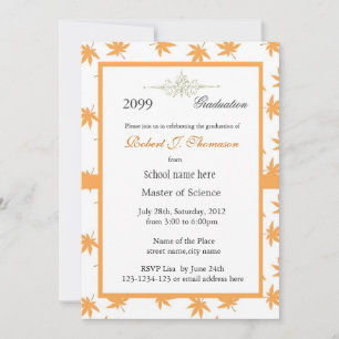 Invitation Élégant feuille d'or haut niveau de réussite diplô