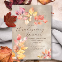 Élégant Feuilles d'automne Thanksgiving